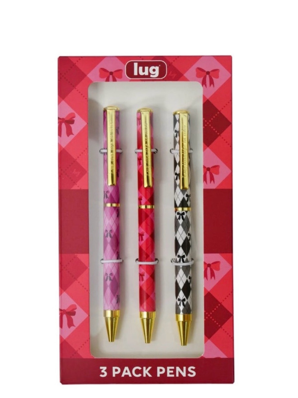 lug 3-Pack BOW -Gyle Ballpoint Pens - New In Box